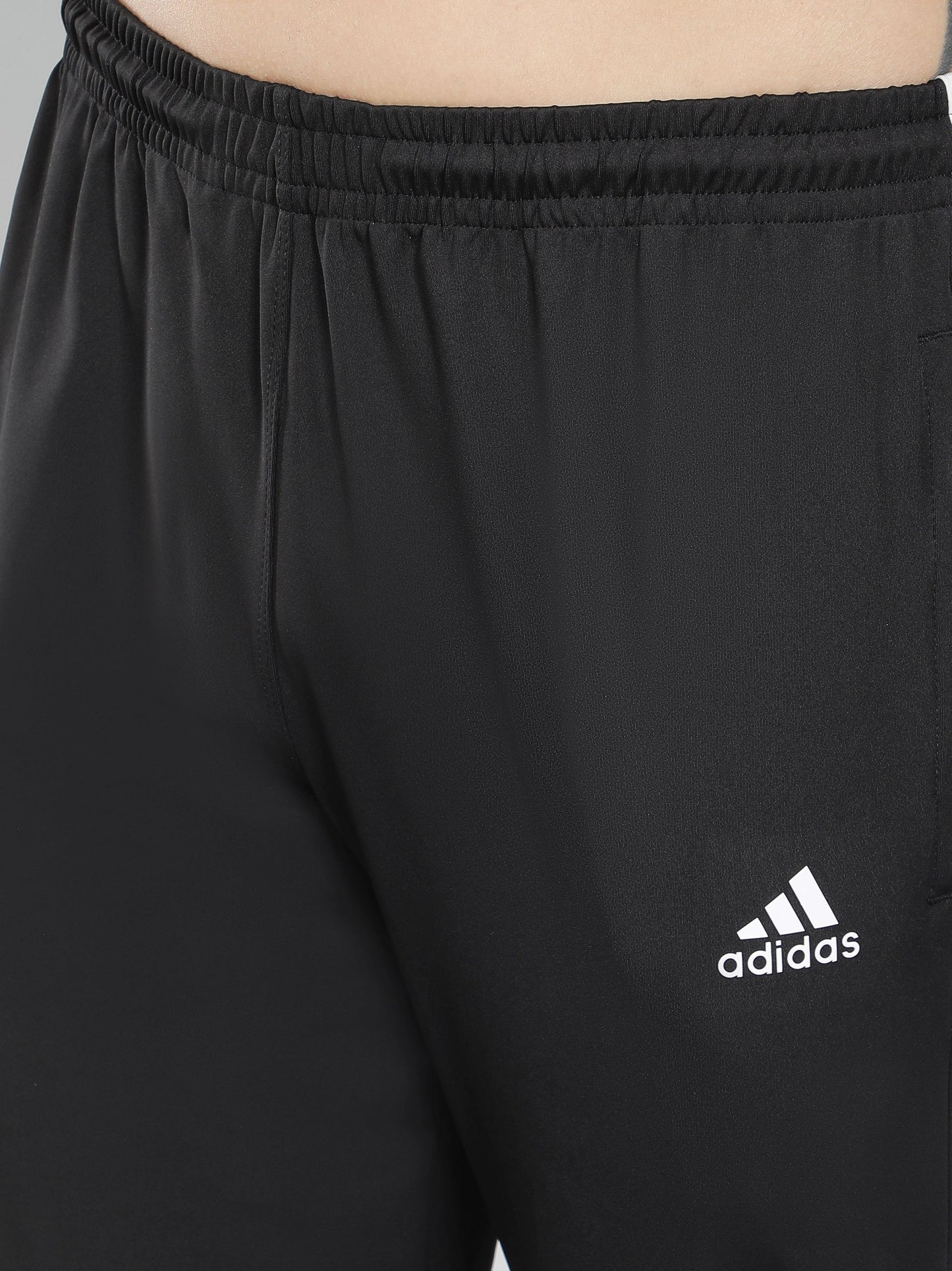 Adidas Solid Casual Men Black & White Track Pants