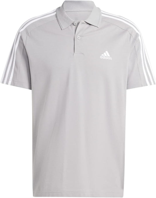 Men's Essentials Piqué Embroidered Small Logo 3-Stripes Polo Shirt Short Sleeve Polo Shirt