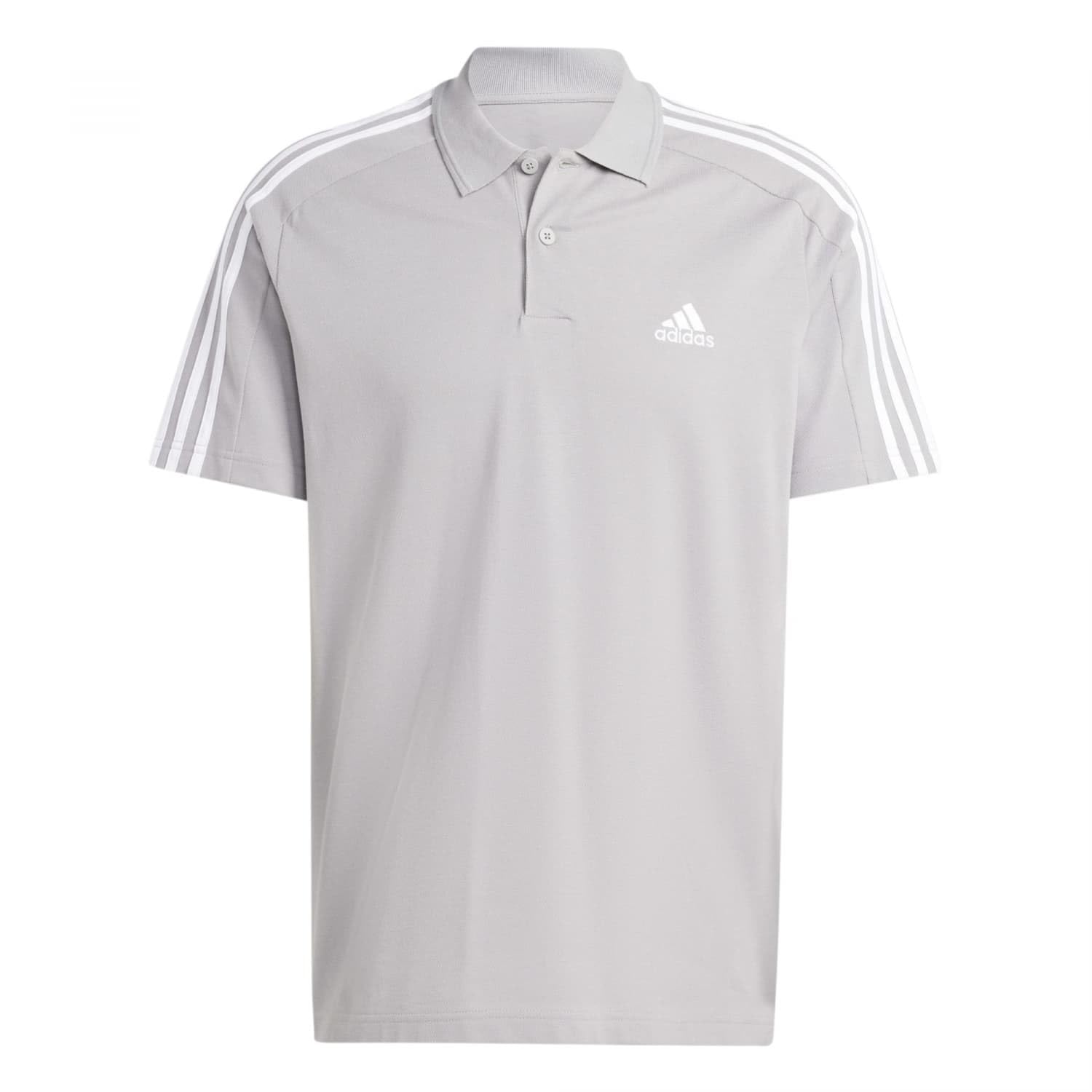 Men's Essentials Piqué Embroidered Small Logo 3-Stripes Polo Shirt Short Sleeve Polo Shirt