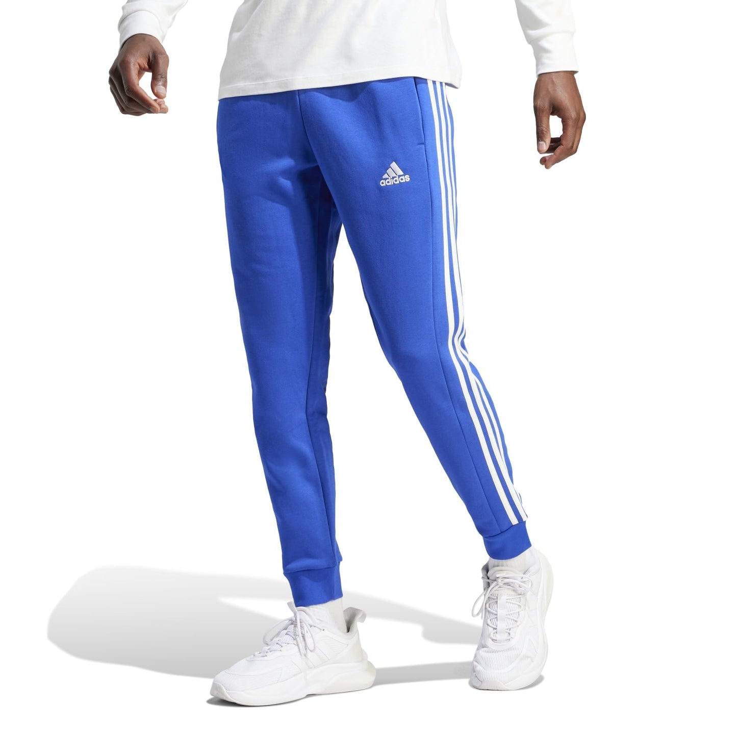Men's Essentials Fleece Tapered Cuff 3-Stripes Pants