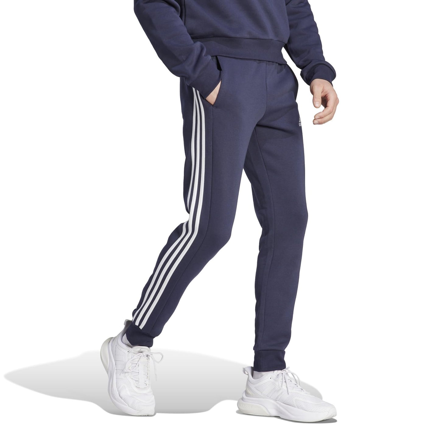Men's Essentials Fleece Tapered Cuff 3-Stripes Pants